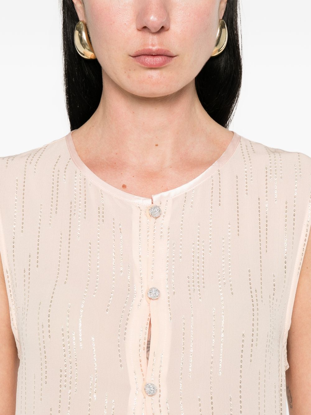 Top lungo con spacco centrale in rosa Forte forte - donna 