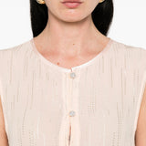 Top lungo con spacco centrale in rosa Forte forte - donna 