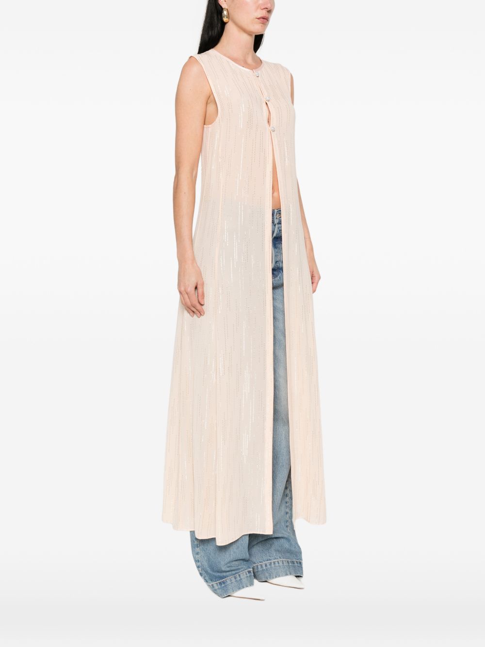 Top lungo con spacco centrale in rosa Forte forte - donna 