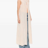 Top lungo con spacco centrale in rosa Forte forte - donna 