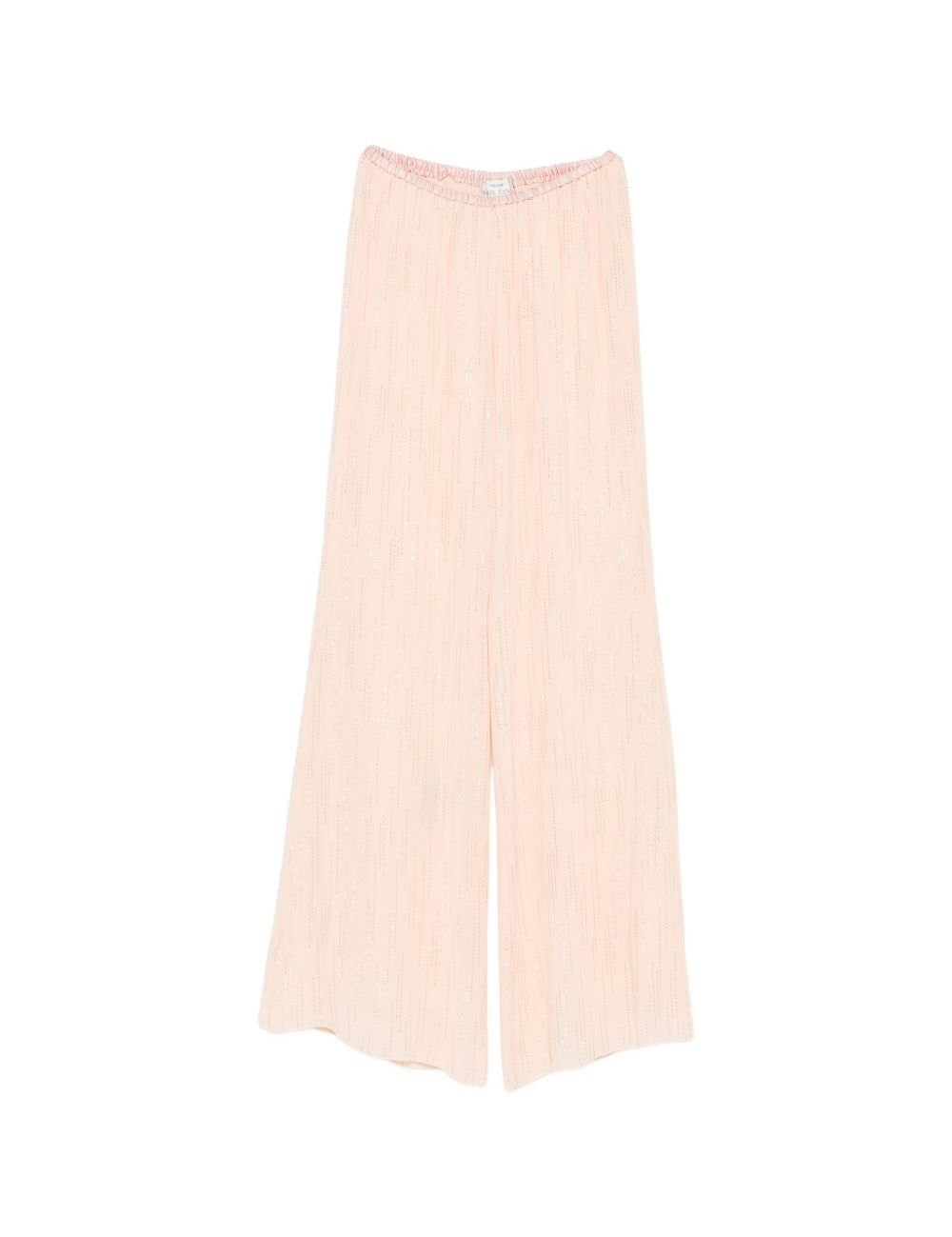 Pantaloni a palazzo con vita elasticata in rosa Forte forte - donna 