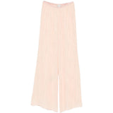 Pantaloni a palazzo con vita elasticata in rosa Forte forte - donna 
