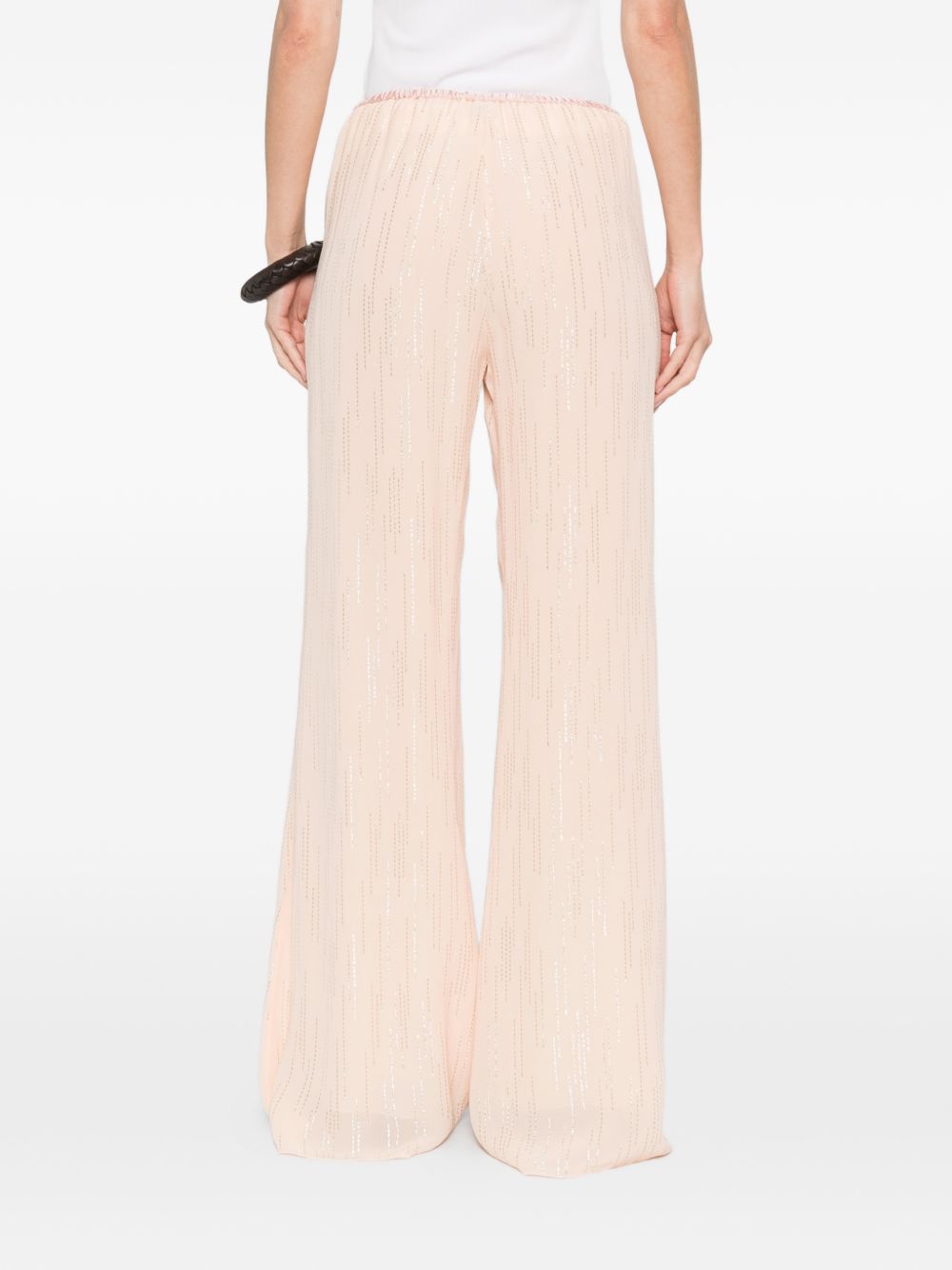 Pantaloni a palazzo con vita elasticata in rosa Forte forte - donna 