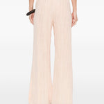 Pantaloni a palazzo con vita elasticata in rosa Forte forte - donna 
