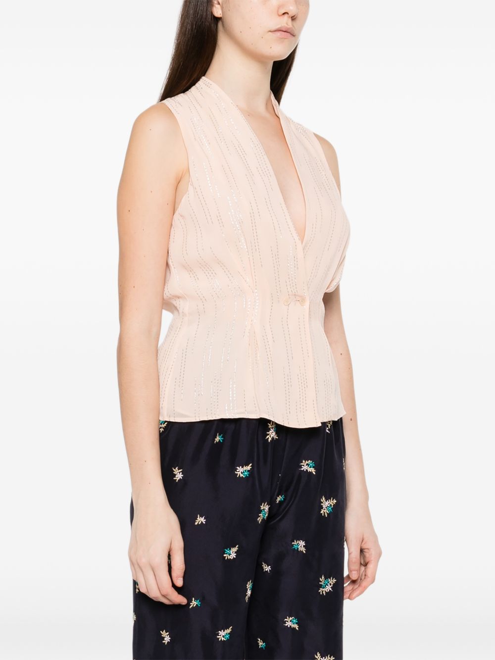 Top smanicato in rosa Forte forte - donna 