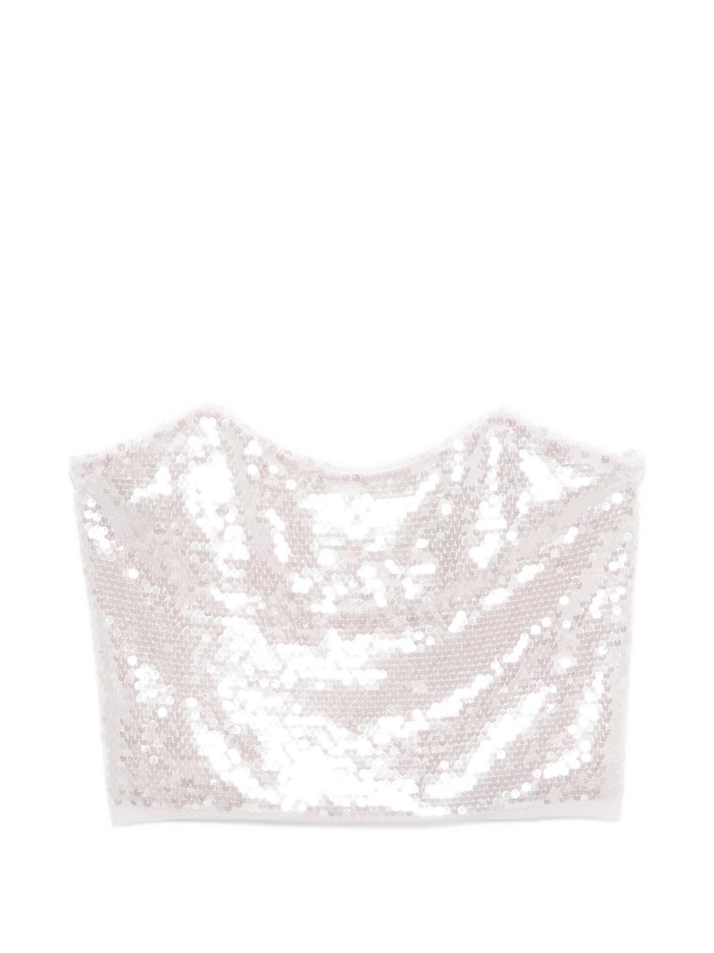 Top con spalline e paillettes in argento Forte forte - donna 