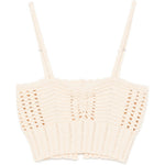 Top bralette ricamata in beige forte forte - donna 