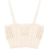 Top bralette ricamata in beige forte forte - donna 