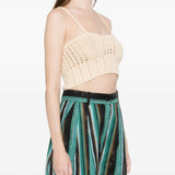 Top bralette ricamata in beige forte forte - donna 