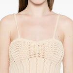 Top bralette ricamata in beige forte forte - donna 