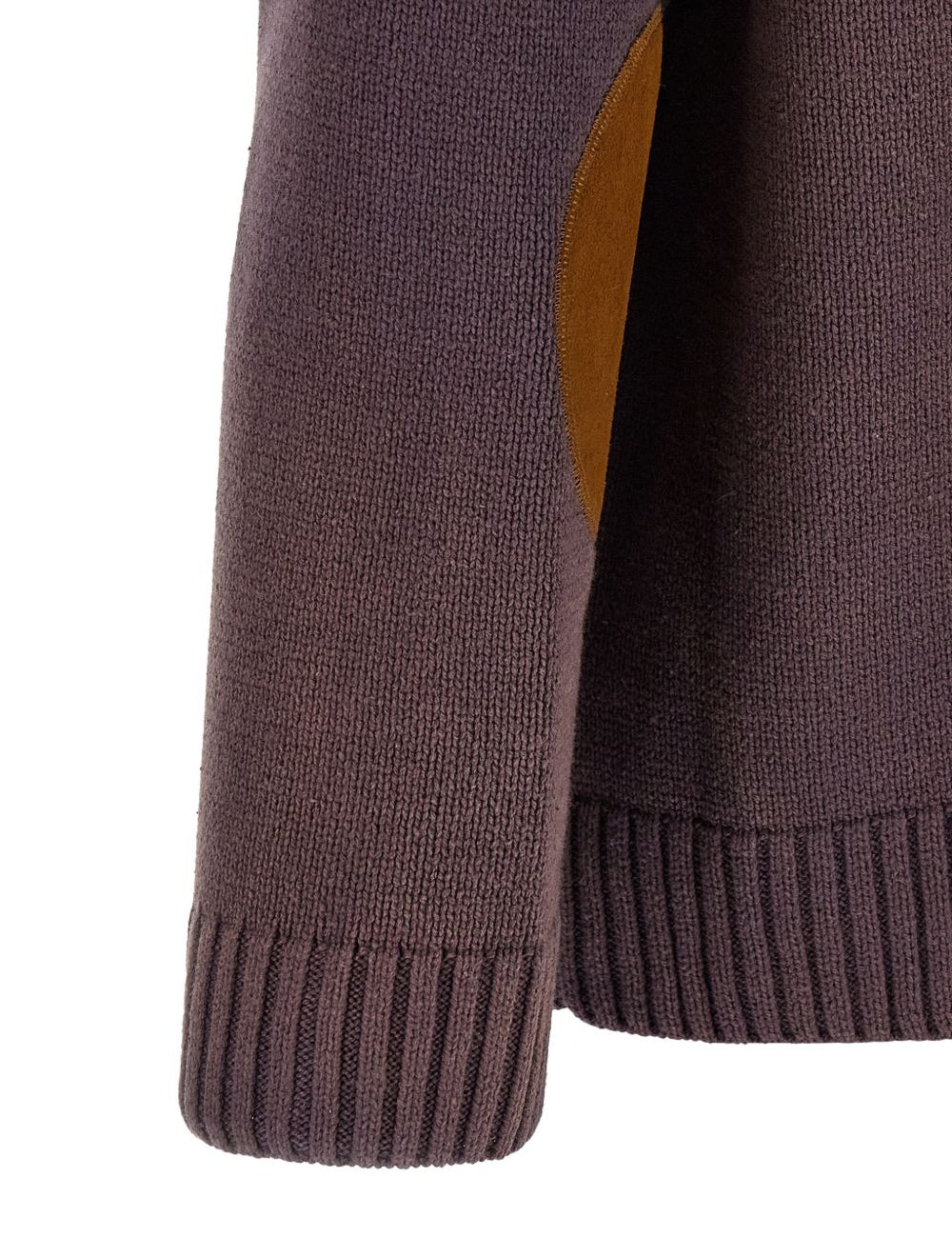Cardigan con motivo a cavallo in jacquard in marrone Found - unisex 