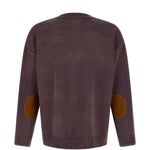 Cardigan con motivo a cavallo in jacquard in marrone Found - unisex 