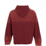 Felpa con taglio grezzo e ricamo in ciniglia in rosso Found - unisex 
