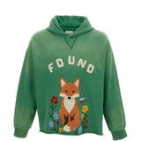 Felpa con ricamo in ciniglia in verde Found - unisex 