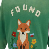 Felpa con ricamo in ciniglia in verde Found - unisex 