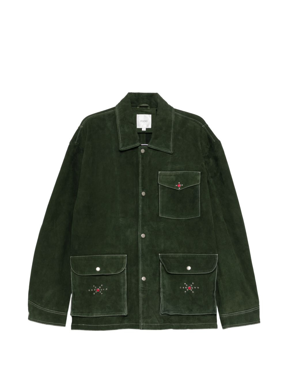 Gicca in suede con tasche in verde Found - unisex 