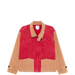 Giacca con design a pannelli field in beige e rosso Found - unisex 