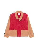 Giacca con design a pannelli field in beige e rosso Found - unisex 