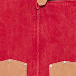 Giacca con design a pannelli field in beige e rosso Found - unisex 