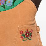 Pantaloncini ricamati con motivi floreali in marrone Found - uomo 