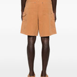 Pantaloncini ricamati con motivi floreali in marrone Found - uomo 