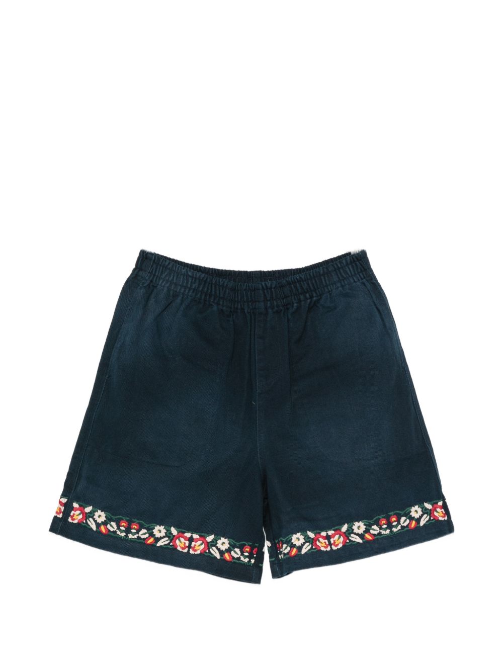 Shorts in twill con ricami floreali in blu Found - uomo 