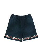 Shorts in twill con ricami floreali in blu Found - uomo 