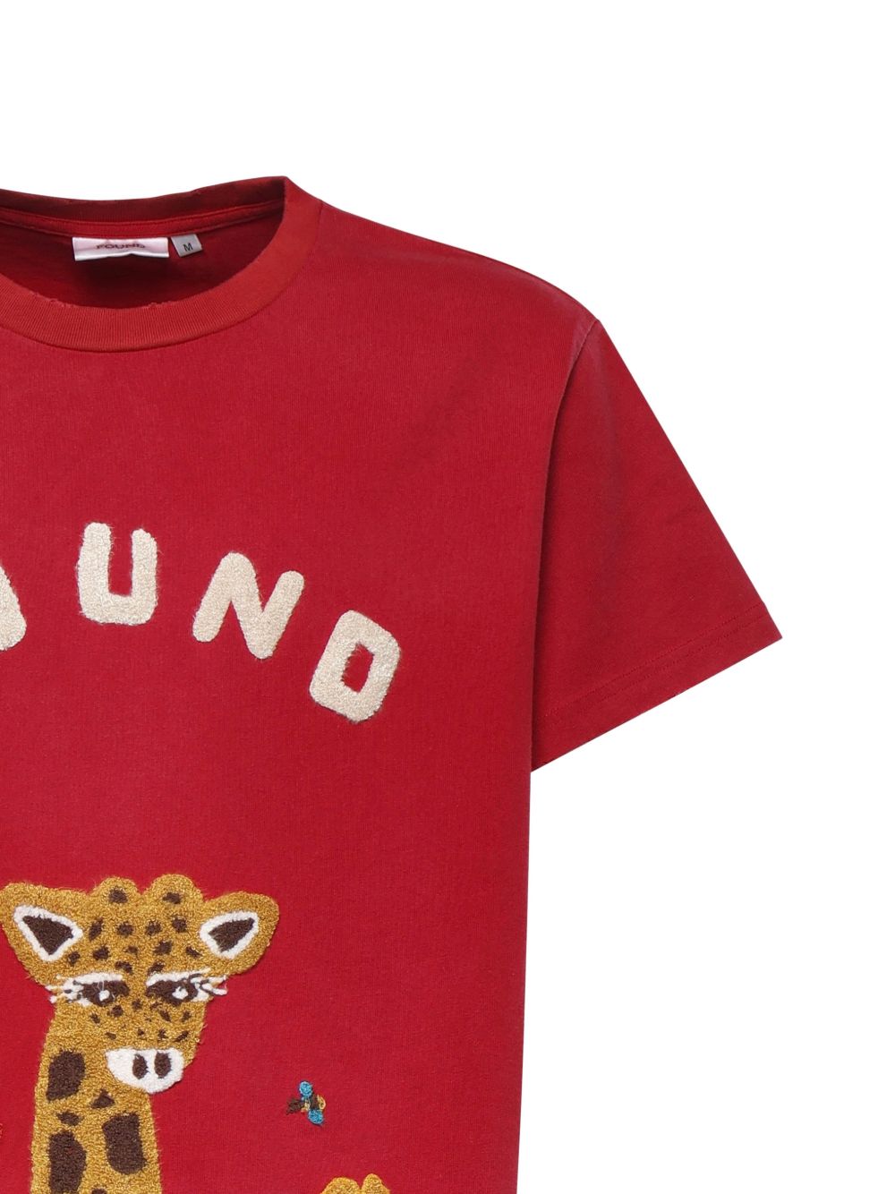 T-shirt con stampa wildlife chenille in rosso Found- unisex 