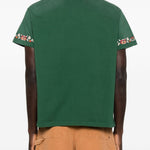 T-shirt con cavallo ricamato in verde Found - uomo 