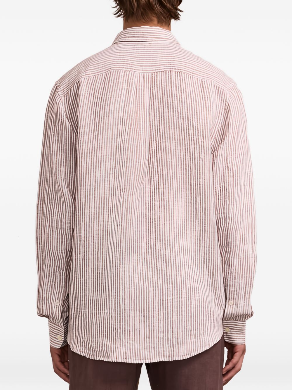 Camicia a righe in lino in beige Frescobol carioca - uomo 