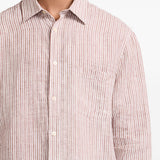 Camicia a righe in lino in beige Frescobol carioca - uomo 