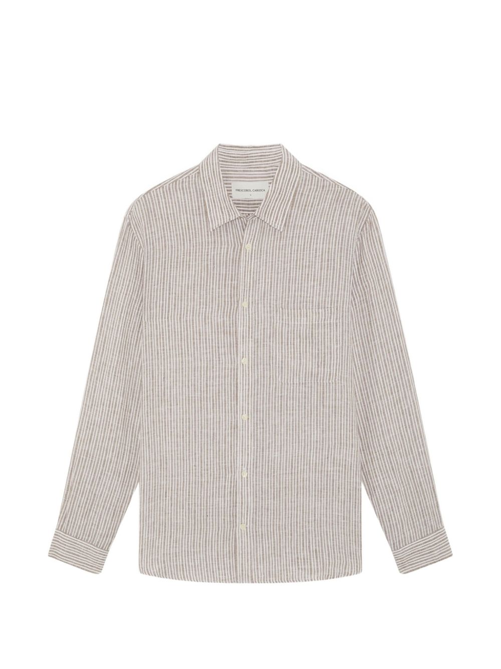 Camicia a righe in lino in beige Frescobol carioca - uomo 