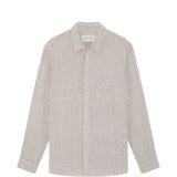 Camicia a righe in lino in beige Frescobol carioca - uomo 