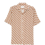 Camicia a maniche corte con stampa Roberto in marrone Frescobol carioca - uomo 