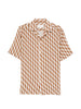 Camicia a maniche corte con stampa Roberto in marrone Frescobol carioca - uomo