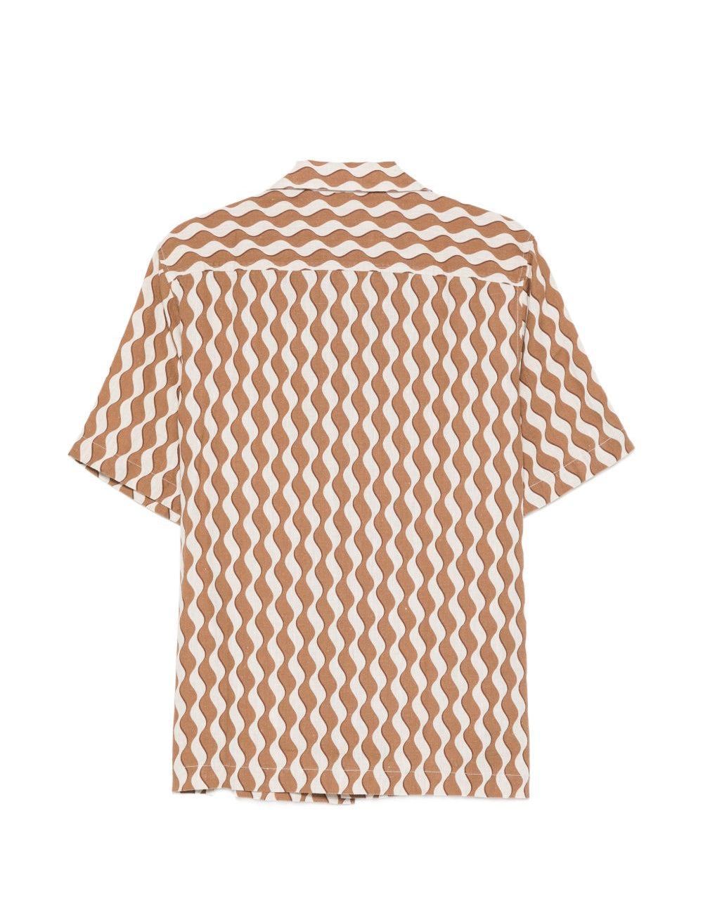 Camicia a maniche corte con stampa Roberto in marrone Frescobol carioca - uomo 