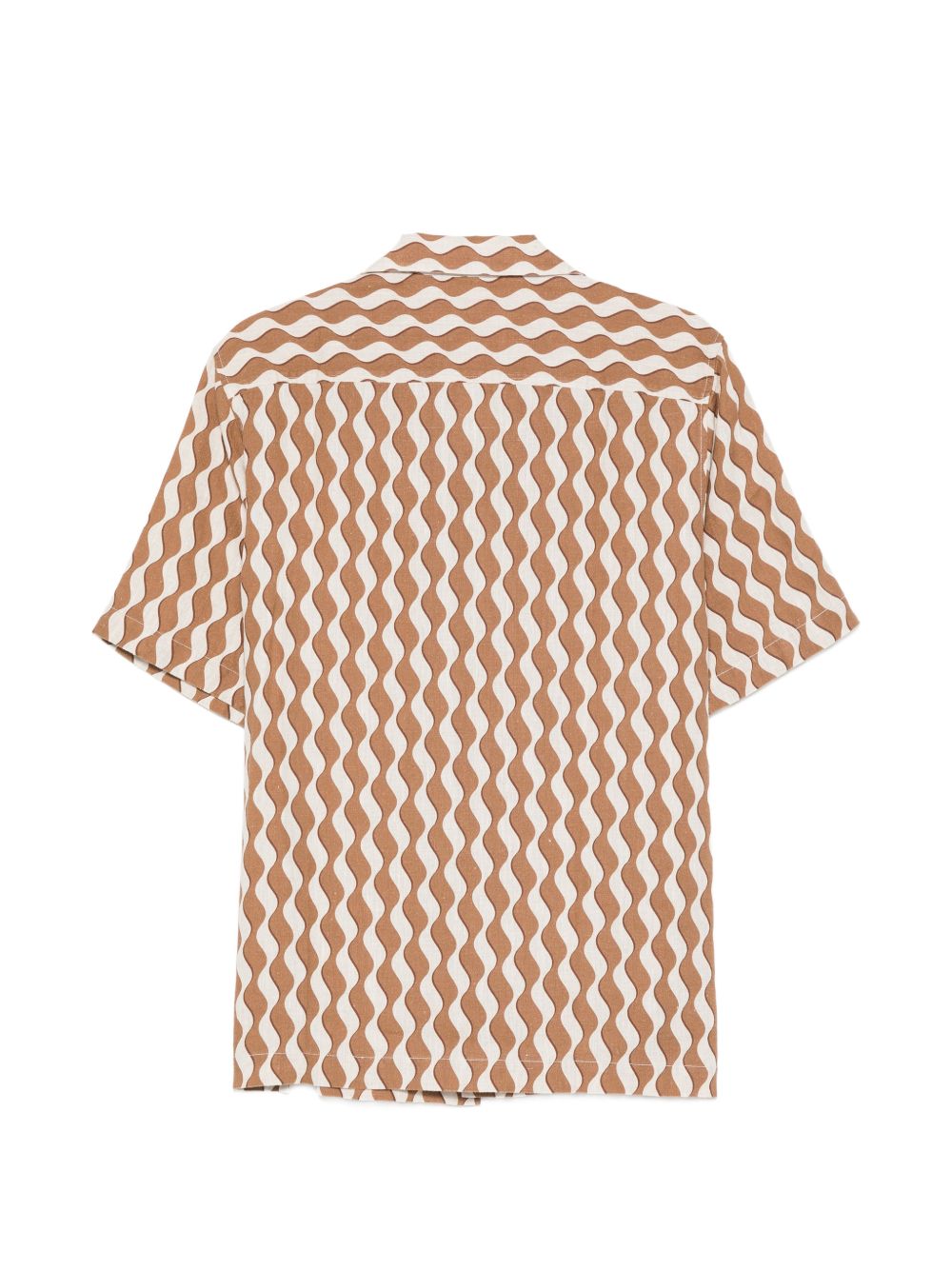 Camicia a maniche corte con stampa Roberto in marrone Frescobol carioca - uomo 