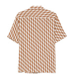 Camicia a maniche corte con stampa Roberto in marrone Frescobol carioca - uomo 