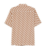 Camicia a maniche corte con stampa Roberto in marrone Frescobol carioca - uomo 