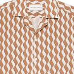 Camicia a maniche corte con stampa Roberto in marrone Frescobol carioca - uomo 