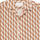 Camicia a maniche corte con stampa Roberto in marrone Frescobol carioca - uomo 