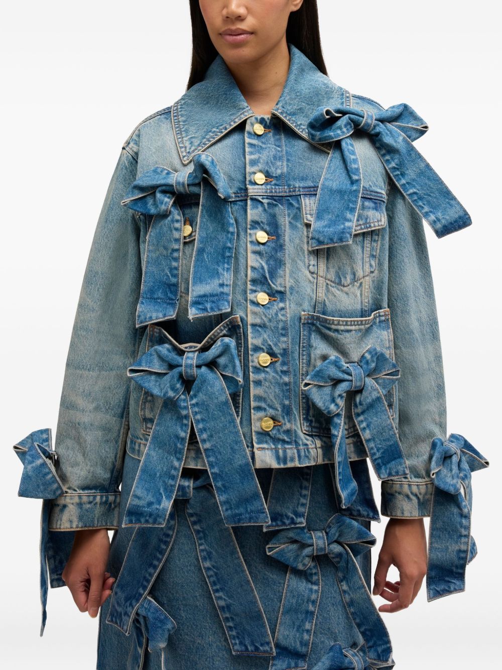 Giacca denim con decorazione in blu Ganni - donna 