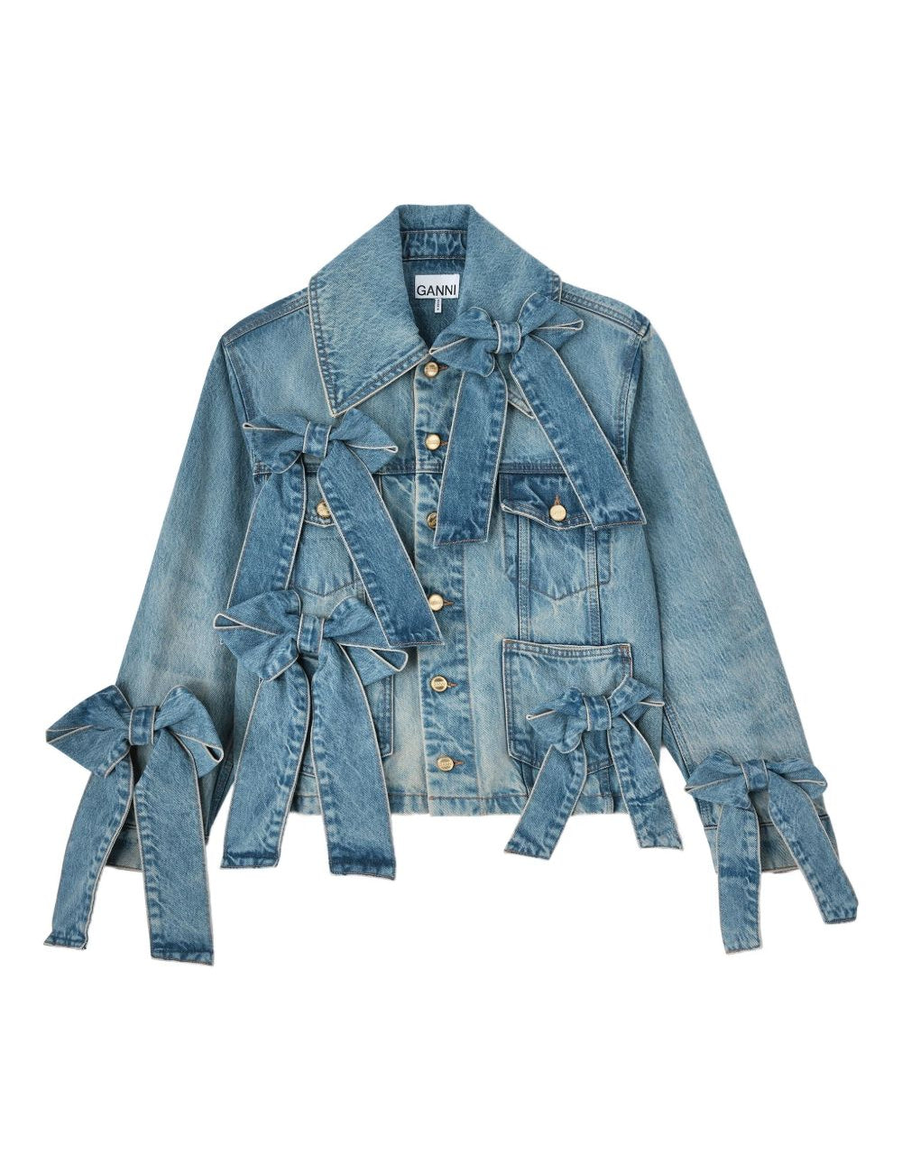 Giacca denim con decorazione in blu Ganni - donna 