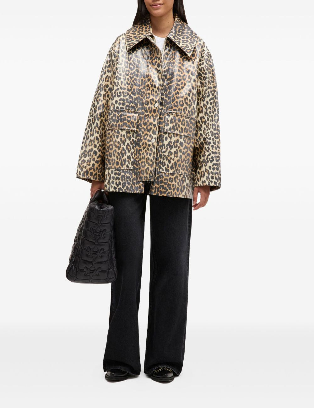 Giacca con stampa leopardata Ganni - donna 