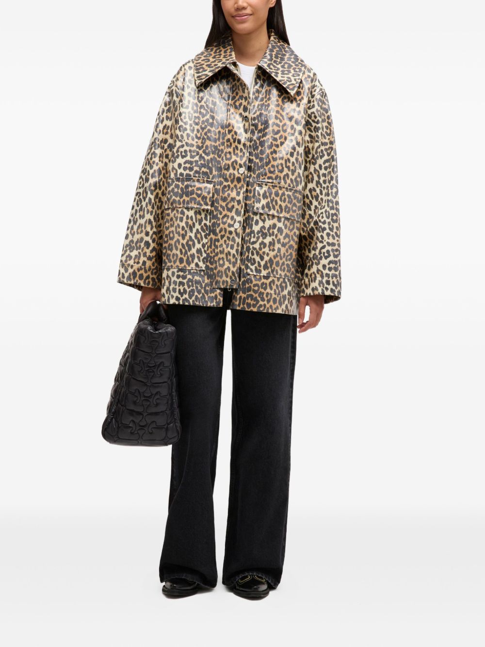 Giacca con stampa leopardata Ganni - donna 