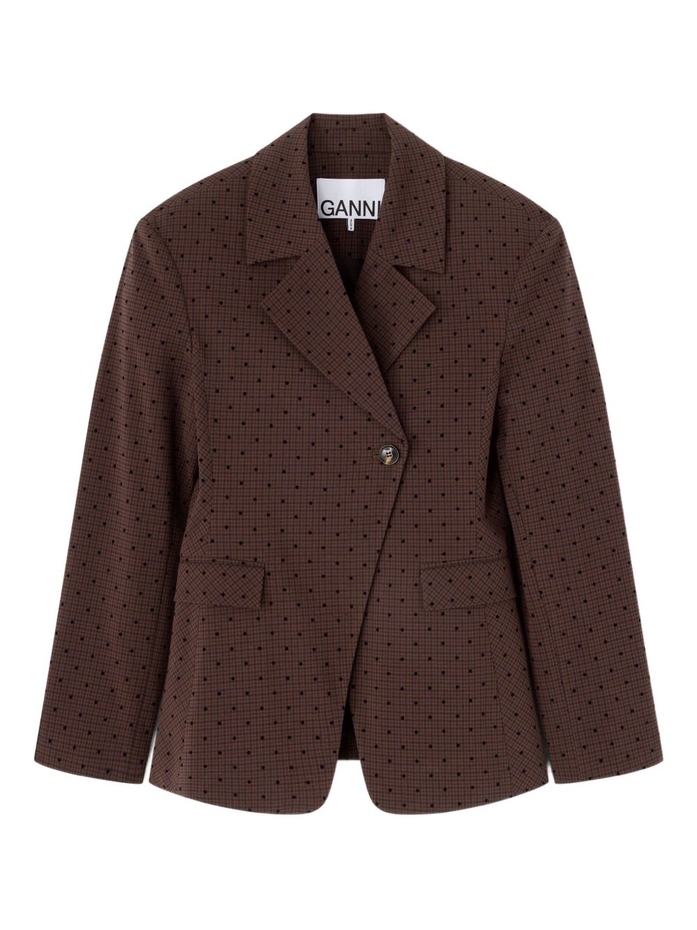 Blazer monopetto a pois in marrone Ganni - donna 