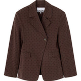 Blazer monopetto a pois in marrone Ganni - donna 