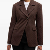 Blazer monopetto a pois in marrone Ganni - donna 