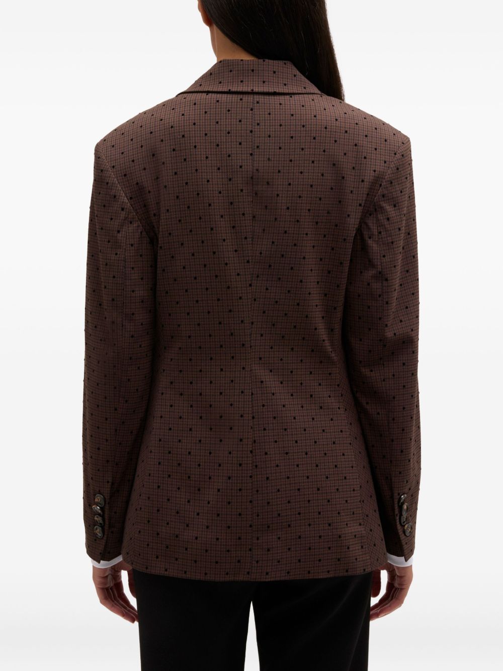 Blazer monopetto a pois in marrone Ganni - donna 