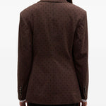Blazer monopetto a pois in marrone Ganni - donna 